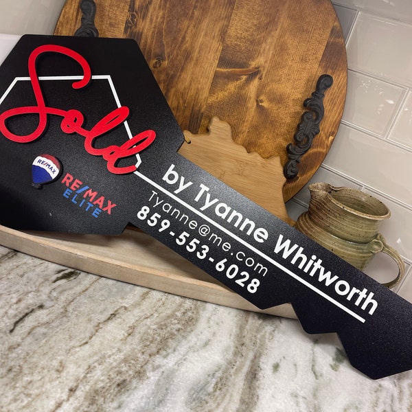 Key Sold Sign REMAX, Closing Photo Prop, 3D Key Sign for Realtors ...