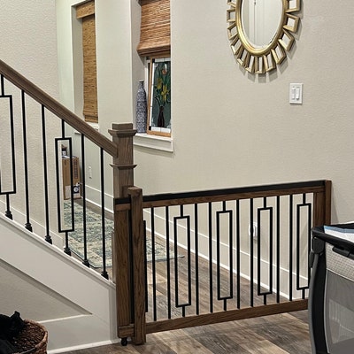 Custom Double Door Baluster Gate, Custom Pet or Baby Gate, Wood and ...