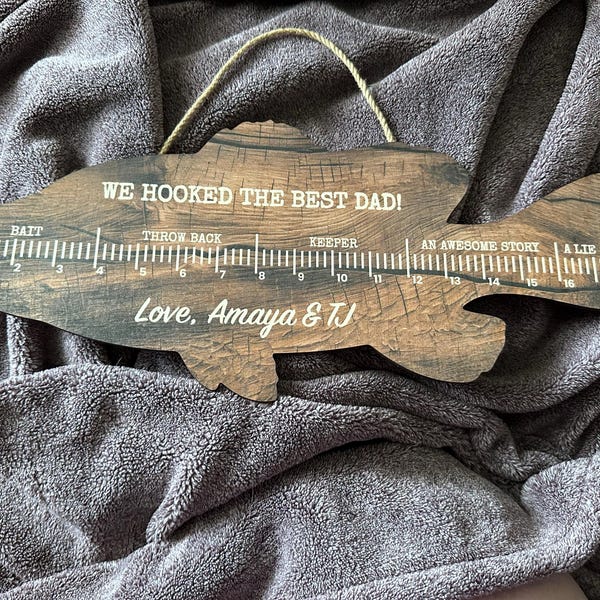 Personalized Fish Ruler for Fathers Day Gift From Kids, Fishing Gift ...
