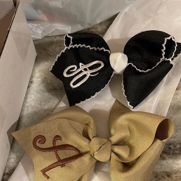Monogrammed Hair Bow – Personalized Initial Ribbon Bow - Etsy