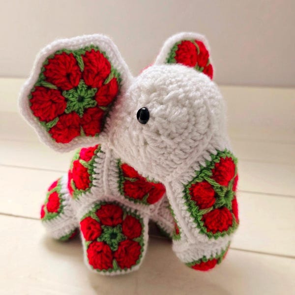Henry the Rabbit With African Flowers Crochet Pattern as PDF GERMAN - Etsy
