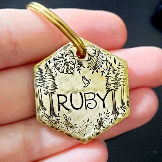 Cherry Blossom Dog Tag: Branch Design, Branches, Japanese, Flowers