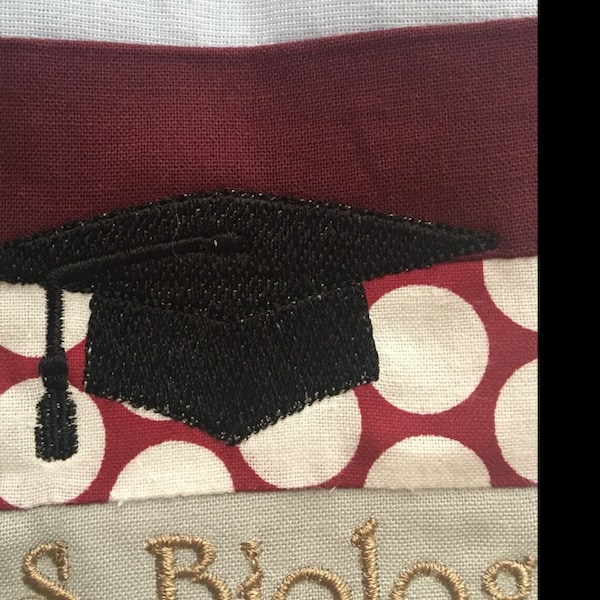 Graduation Cap Embroidery Design - 8 Sizes 10 Formats PES DST Filled ...