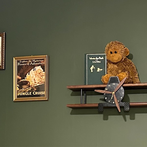 Large Airplane Shelf Biplane Shelf Airplane Clock Wood Biplane Airplane ...