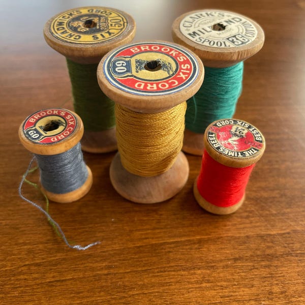 VINTAGE THREAD SPOOL Labels Printable Craft Circles - Instant Digital ...