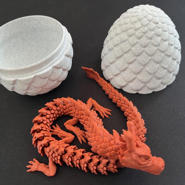 Articulated flexi Chinese Dragon Dragon Egg Print in Place --- 3D ...
