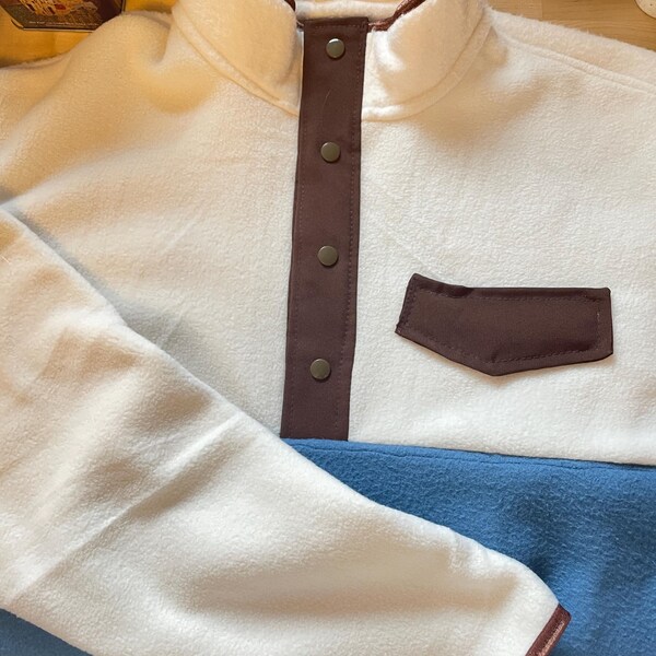 Acid Washed Half Snap Fleece Sweatshirt