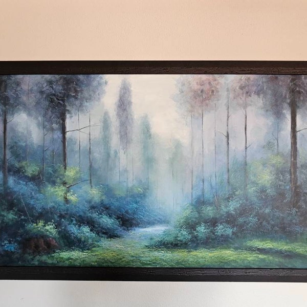 Large Abstract Forest Oil Painting on Canvas,green Tree Wall Art ...