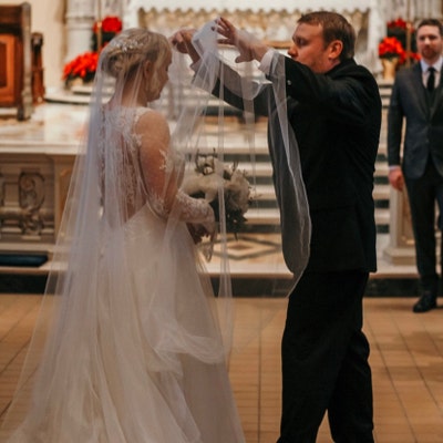 Cathedral Veil with Blusher, Soft Net Long Wedding Veil, Cathedral Drop Veil