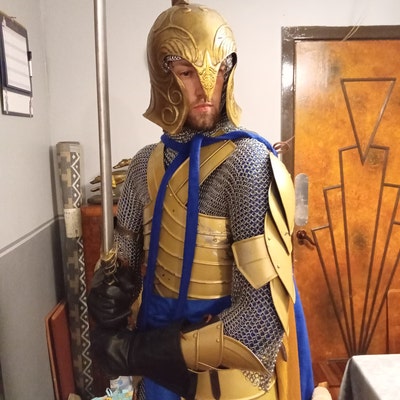Capuche (coiffe) En Mailles D'acier Rivetées Plat - Armure Reconstitution LARP - Neuf