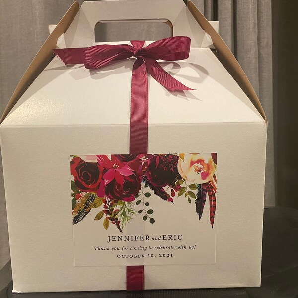 Hotel Wedding Box - Wedding Welcome Boxes With Matching Water Labels ...