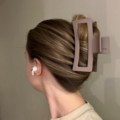 Jumbo Hair Claw, XXL Matte Hair Claw, Neutral Big Claw Clip, Large Hair