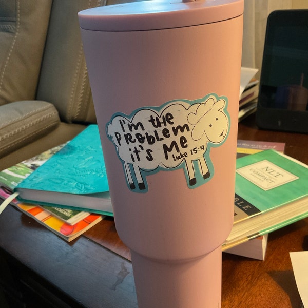 Problem Sheep Christian Vinyl Sticker - Perfect for Laptops, Tumblers ...