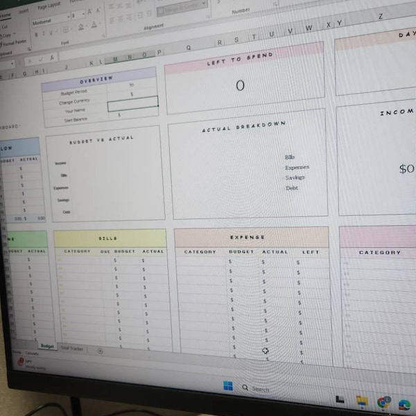 Budget Planner Google Sheet Monthly Budget Spreadsheet Paycheck Budget ...