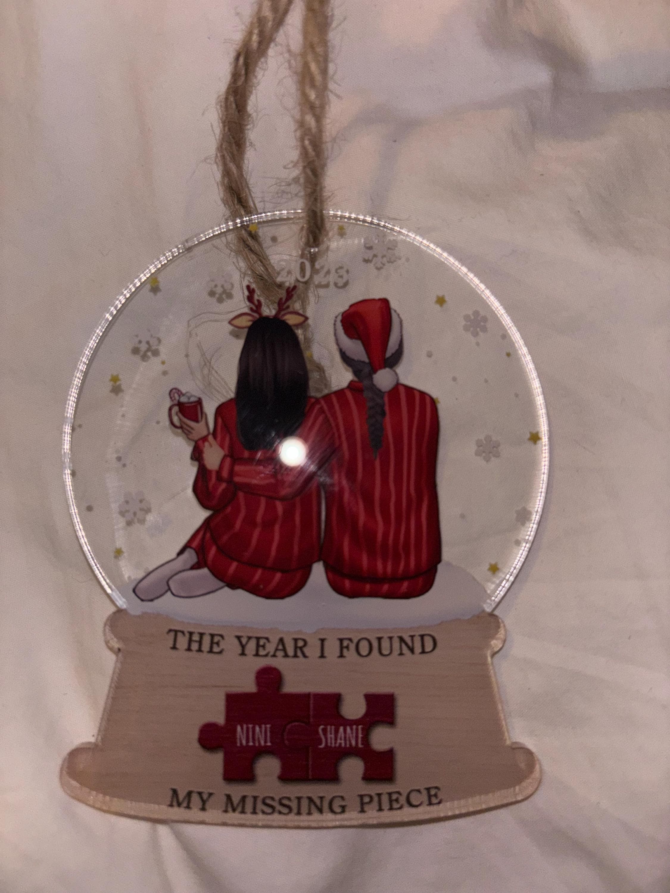 The Year I Found My Missing Piece, Custom Couple Ornament, Couple Gift Personalized, Couple Keepsake 2024, Couple Christmas Ornaments