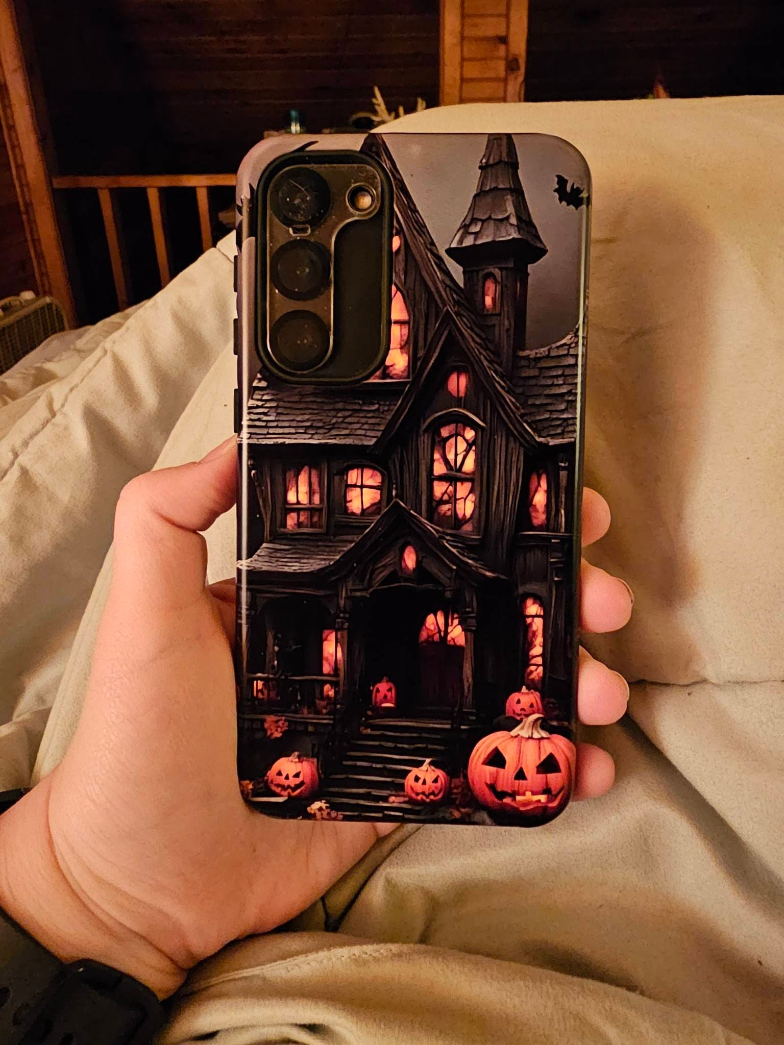 Haunted Mansion Halloween Phone Case, Spooky Gothic Phone Cover, Scary Ghost Phone Protector, Creepy iPhone 16 15,Galaxy S25 Ultra, Pixel 9