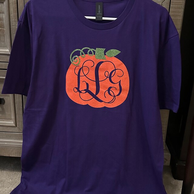 Zoey's Attic Fall Pumpkin Vine Monogram T-Shirt