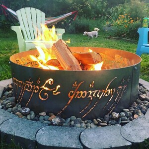 Fire Ring To Rule Them All Lotr Fire Ring Fire Pit Lord Of Etsy