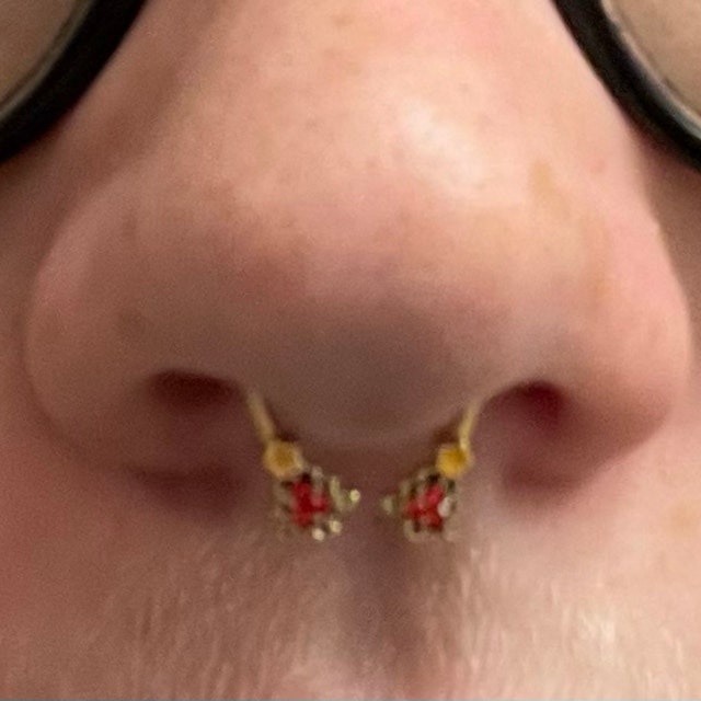 Anneau Daith Et Septum Fleuri En Acier Chirurgical 316L - 16G (1,2 Mm), Diamètre 10 Mm, Avec Zirconia Clair - 5