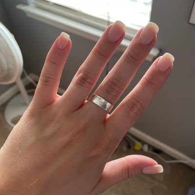 Sterling Silver Thin Small Concave Ring, Boho Ring, Silver Ring, Silver ...