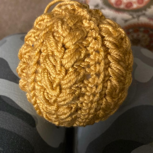 A customer's finished Snowy Wheat Stitch Ornament Crochet Pattern