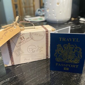 Coffret Mini Valise & Passeport Surprise – DIY, Cadeau Original Saint-Valentin, Anniversaire, Voyage