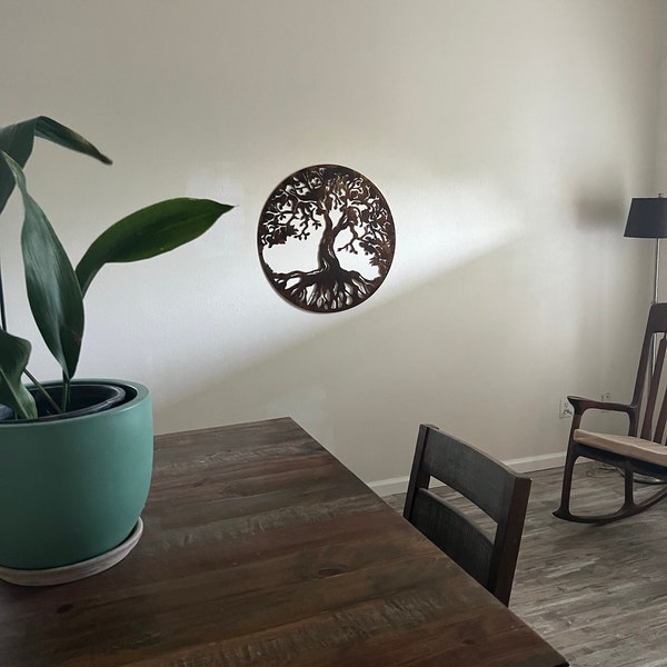 Tree of Life Metal Wall Art Wall Decor Metal Tree Round Tree Sign Cut ...
