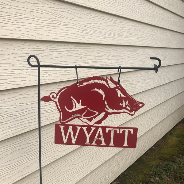 Metal Razorback Sign Metal Licensed Razorback Metal Flag W/name - Etsy