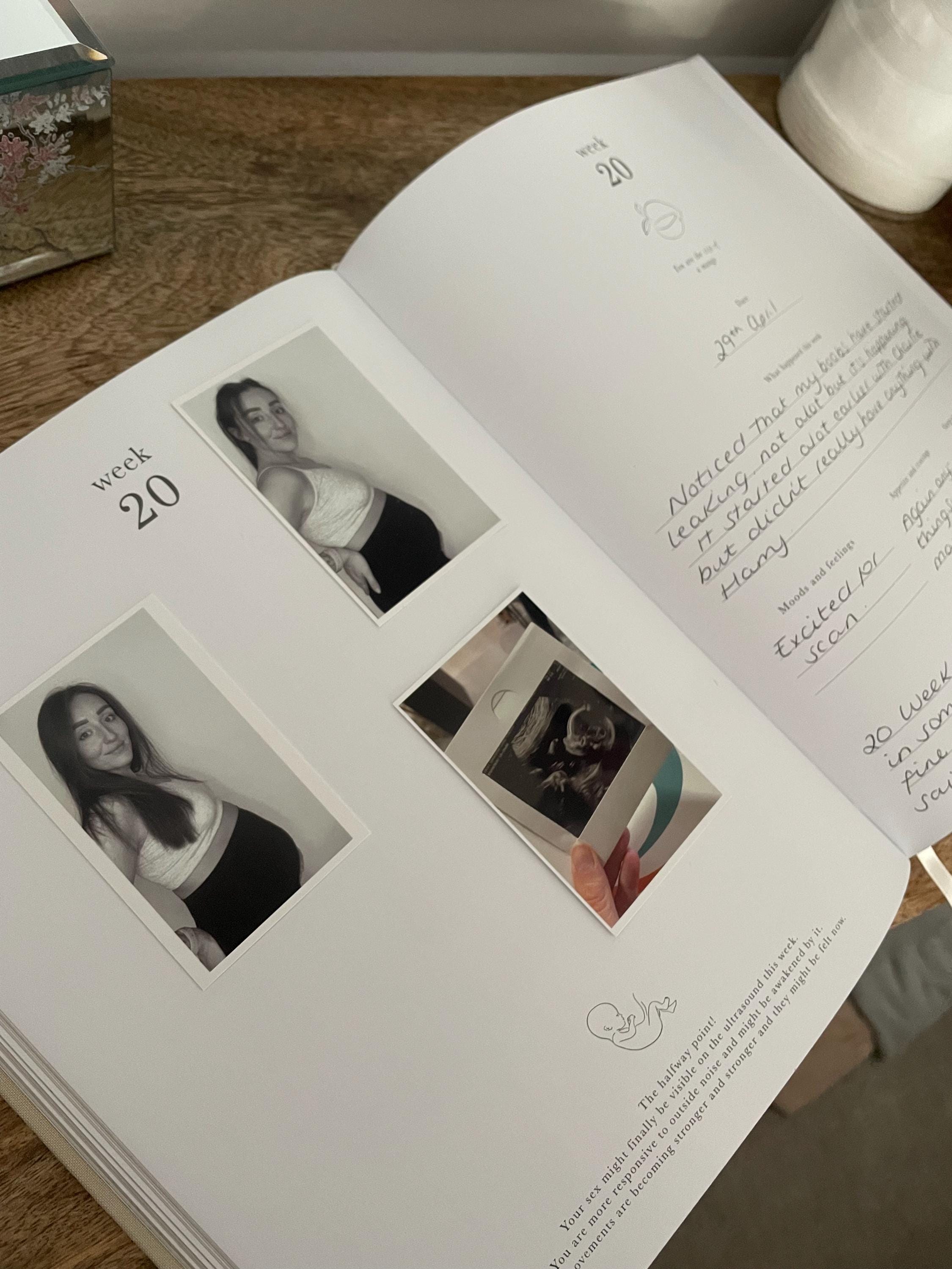 My Pregnancy Journal, Expectant Mother Gift, Pregnancy Planner - Pearl - gift for parents to be, pregnancy record book w/gilded edges