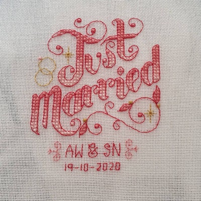Just Married Customisable Wedding Cross Stitch Pattern digital Format ...