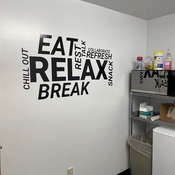 Break Room Wall Decor, Office Teamwork Vinyl Decal, Large Motivational ...