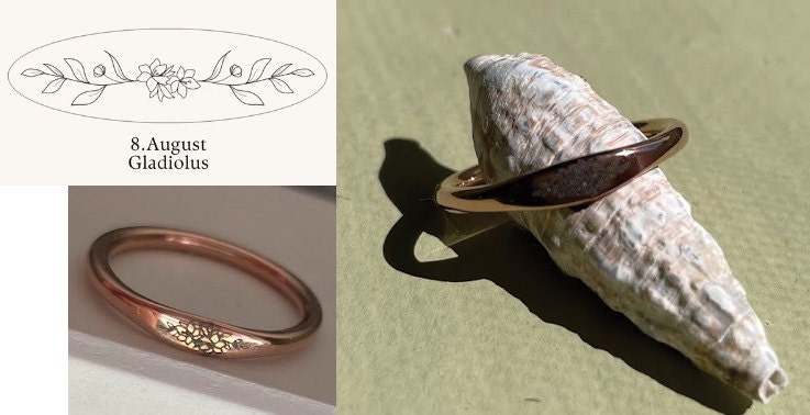 Dainty Birth Flower Ring Personalized Jewelry Ring for Her Birthday Gift Lavender Anniversary Gift Ring for Her Silver Rings Christmas Gift