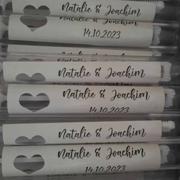 48 Bulles De Savon Mariage Personnalisées EinsSein - Cadeaux Invités Baptême Anniversaire Avec Autocollants