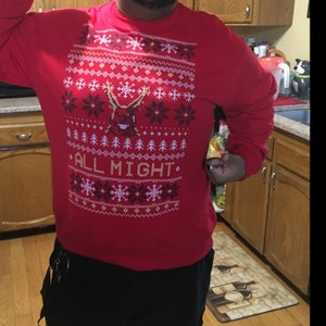 All Might Ugly Christmas Sweater Boku No Hero Academia Etsy