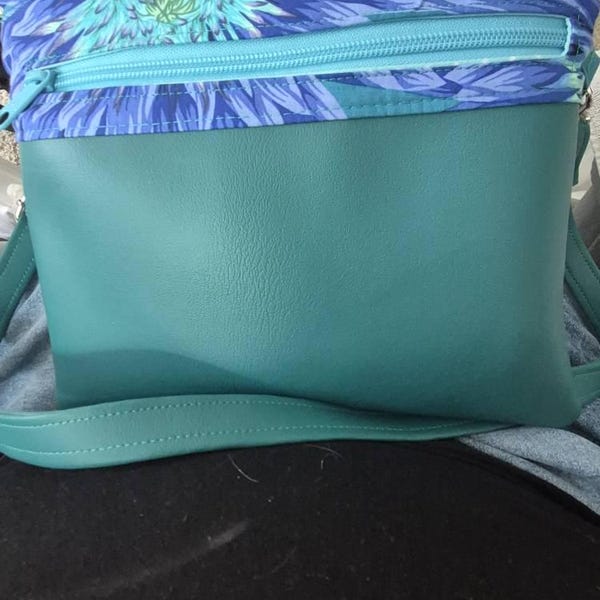 Floral Green Black Shoulder Handbag