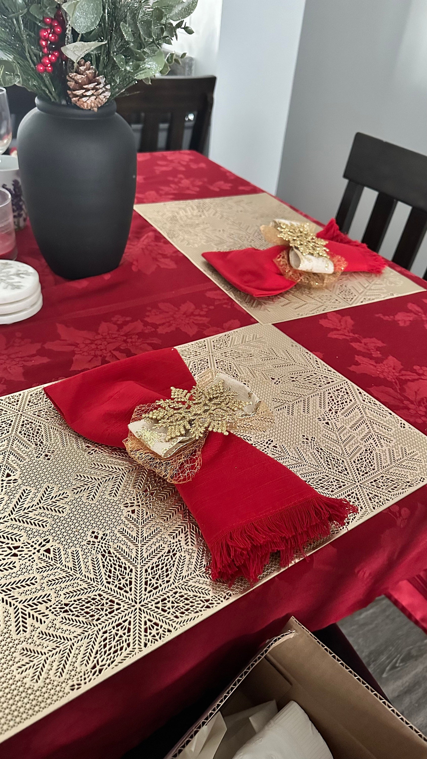 Gold Snowflake Napkin Ring, Christmas Decor, Holiday decor, Christmas