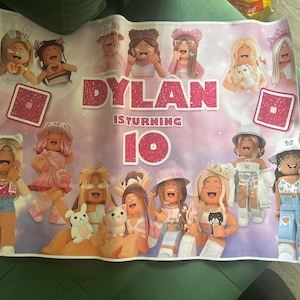 R-oblox D'anniversaire Toile, Dessin Animé Fête Toile, R-oblox