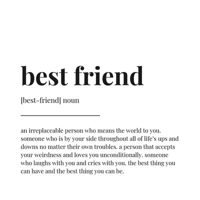 BEST FRIEND DEFINITION Meaning Printable Wall Art Best Friend Gift ...