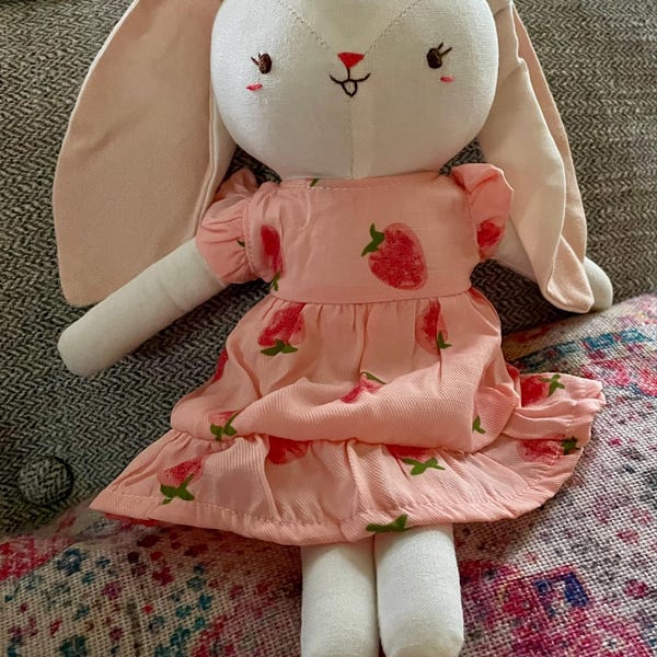 Cute Handmade Crochet Girl Doll with Elegant White Dress