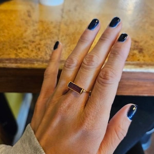 Customer photo from Kaitlyn, Raw Pink Tourmaline Bar Ring, Rubellite Tourmaline