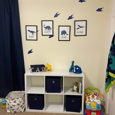 Dinosaur Wall Art, Toddler Room Decor, Navy Blue, for Nursery and Childrens Room, Downloadable ...