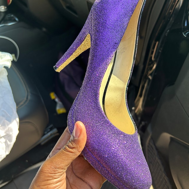 Lavender Light Purple High Heels Lavender Glitter High Heels With Crystal  Bridal Shoes