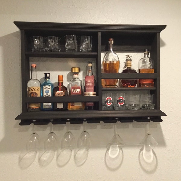 Mini Bar, Black Stain, Wine Rack, Liquor Cabinet, Minimalist Style, 3 X ...