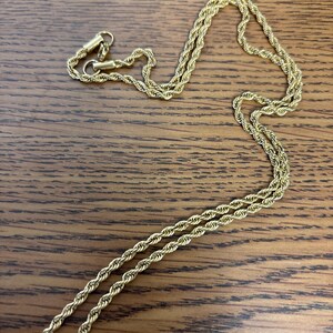 18K Gold Rope Chain Necklace, Twist Chain, Paperclip Chain