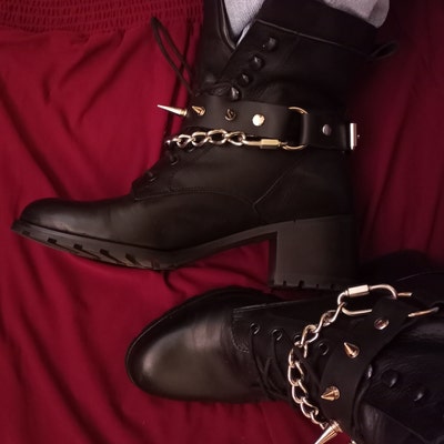 Unisex Stainless Steel Twist Chain Leather Bootstrap Double - Etsy