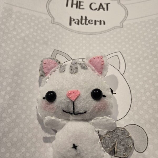 Cat Felt Pattern PDF Ornament Cat Pattern PDF Tutorial Felt Sewing ...