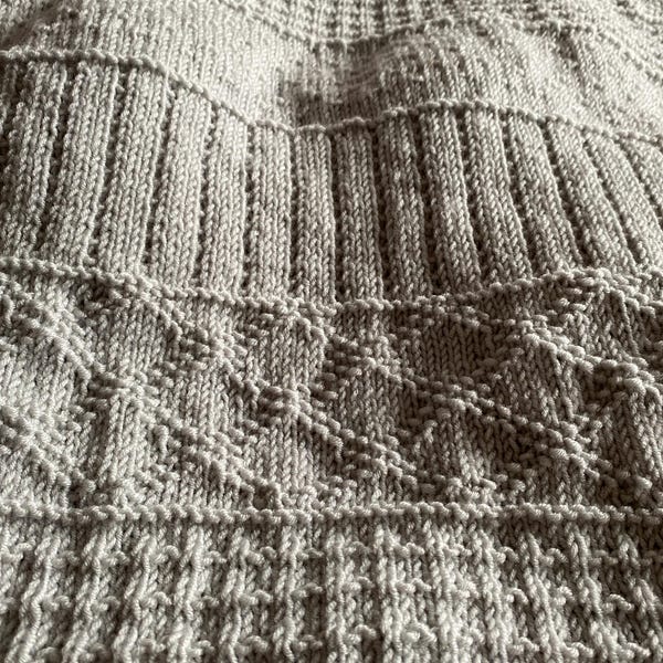 Knitting Pattern ~ Easy Sampler Baby Blanket in DK Yarn ~ ENGLISH ~ PDF ...