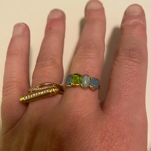 Customer photo from Caileen, Custom Raw Gemstone Mothers Ring