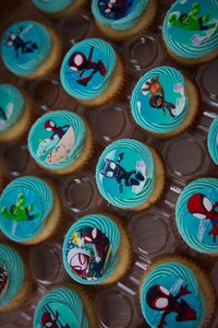 24 Spidey Edible Cupcake Toppers - Choose from Wafer Paper, Sugar Sheet, or Chocotransfer with No Cutting Required