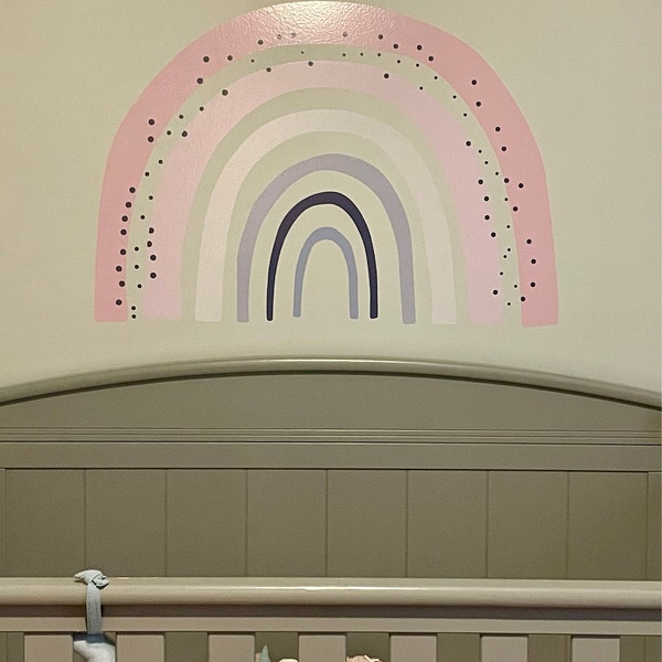 Pastel Rainbow Wall Decal: Boho Nursery Watercolor Stickers - Etsy